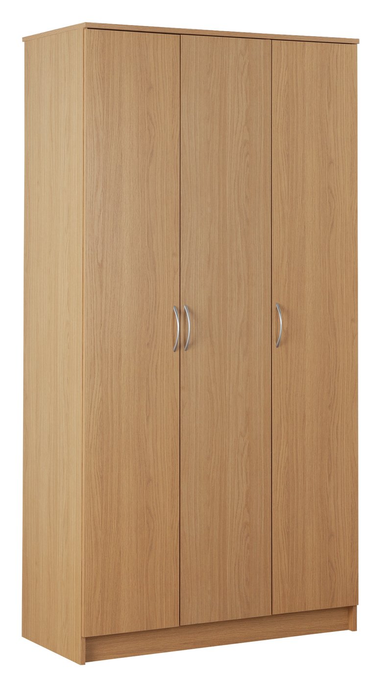 Argos Home Cheval 3 Door Wardrobe - Oak Effect