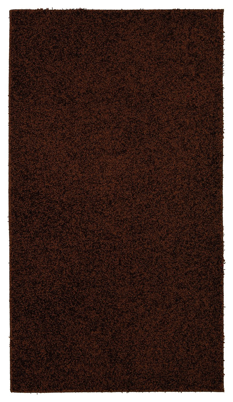 Fiji Plain Shaggy Rug - 100x150cm - Chocolate