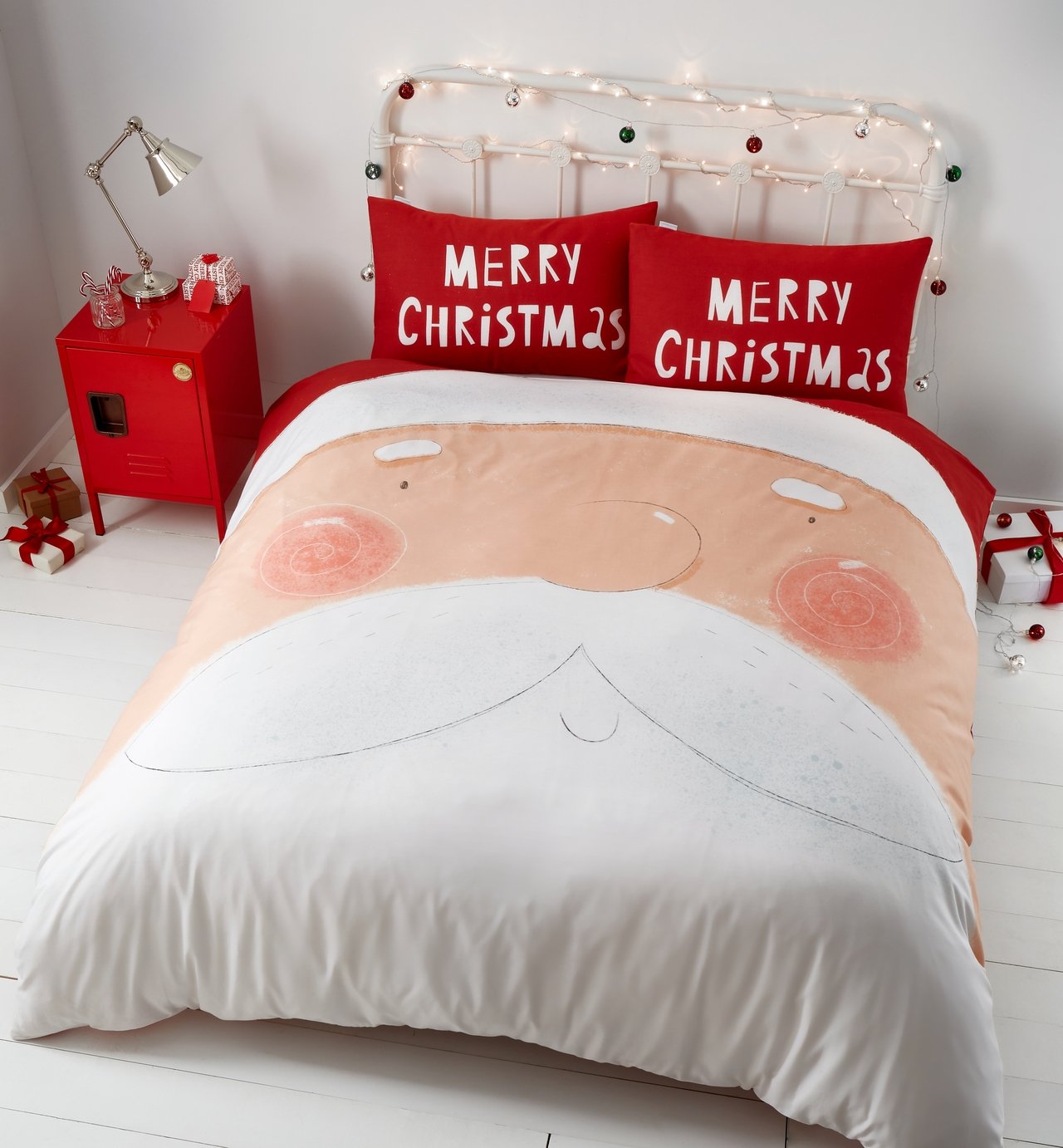 Catherine Lansfield Santa Nose Bedding Set - Double