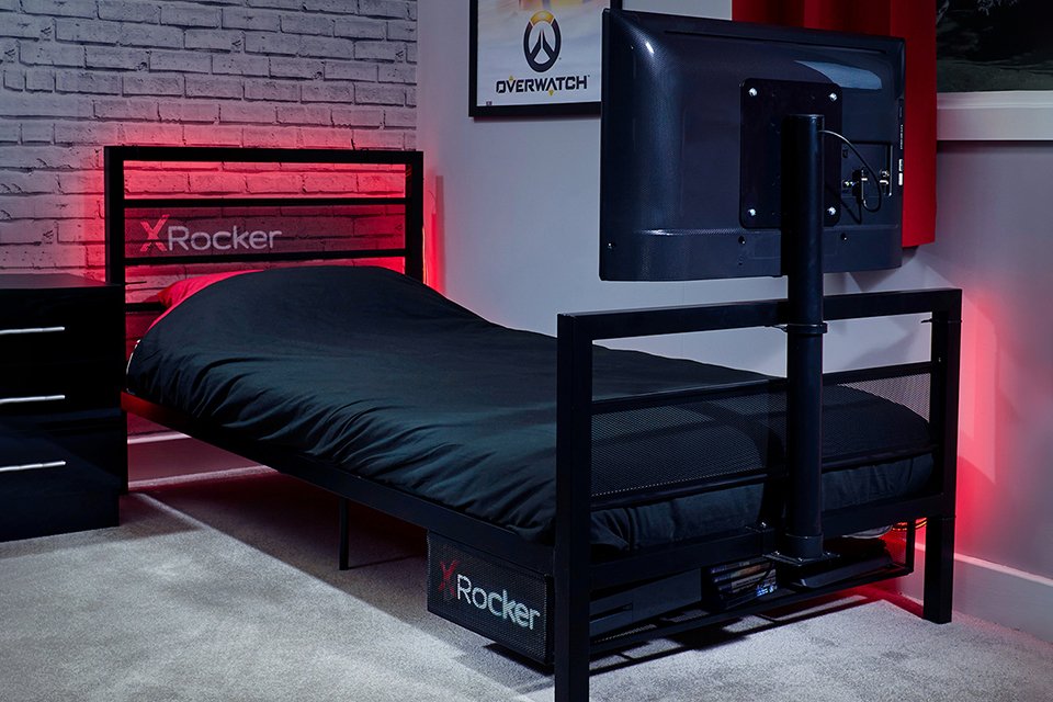 X Rocker BaseCamp TV and gaming bed.