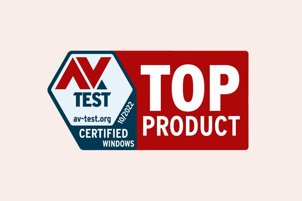 An icon of the AV Test Top Product award.