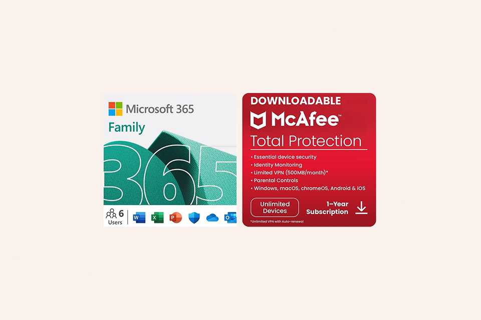 A pack of McAfee Total Protection with Microsoft 365 for 1 year.