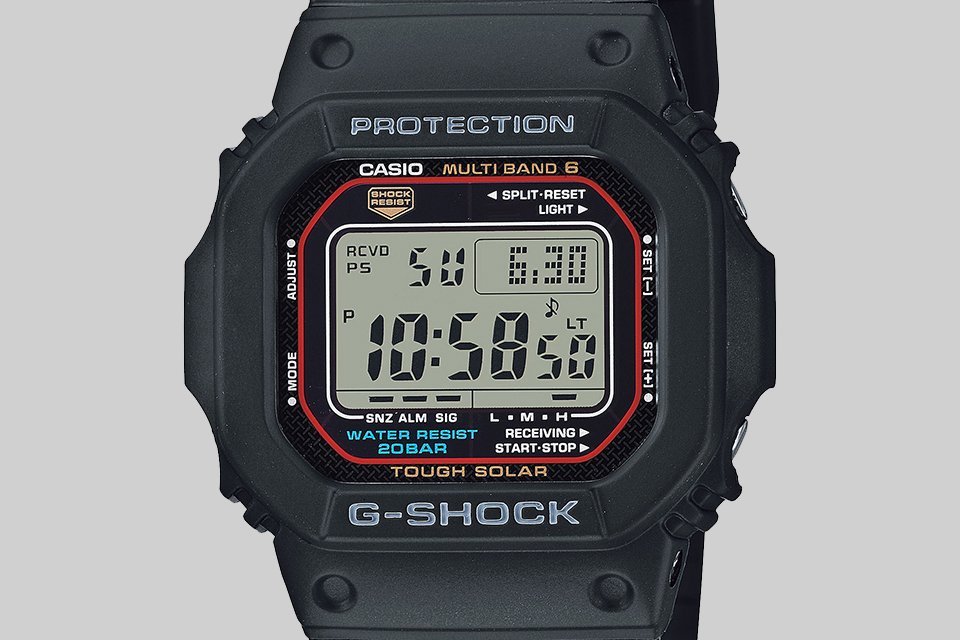 A men's Casio G-SHOCK black resin strap watch.