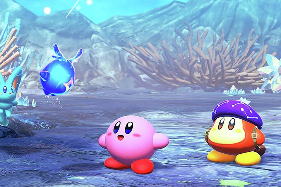 A screengrab of Kirby & Forgotten Land Switch 2 game.