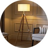 Tripod floor lamps.