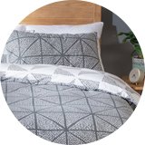 Geometric & stripe duvet covers.
