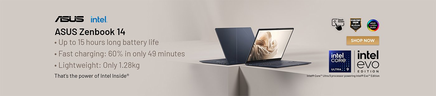 Asus Zenbook 14. That's the power of Intel inside.
