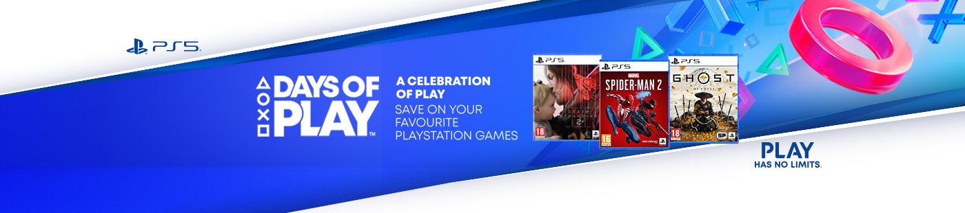 PS5. Days of Play. A celebration of play. Save on your favourite PlayStation games.