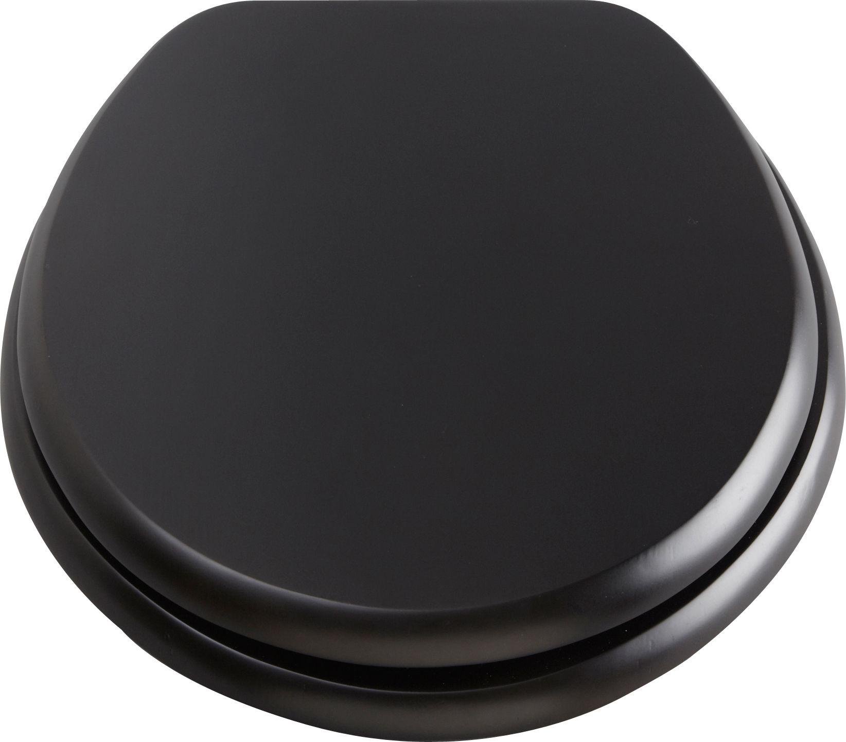 Argos Home Solid Wood Slow Close Toilet Seat - Black