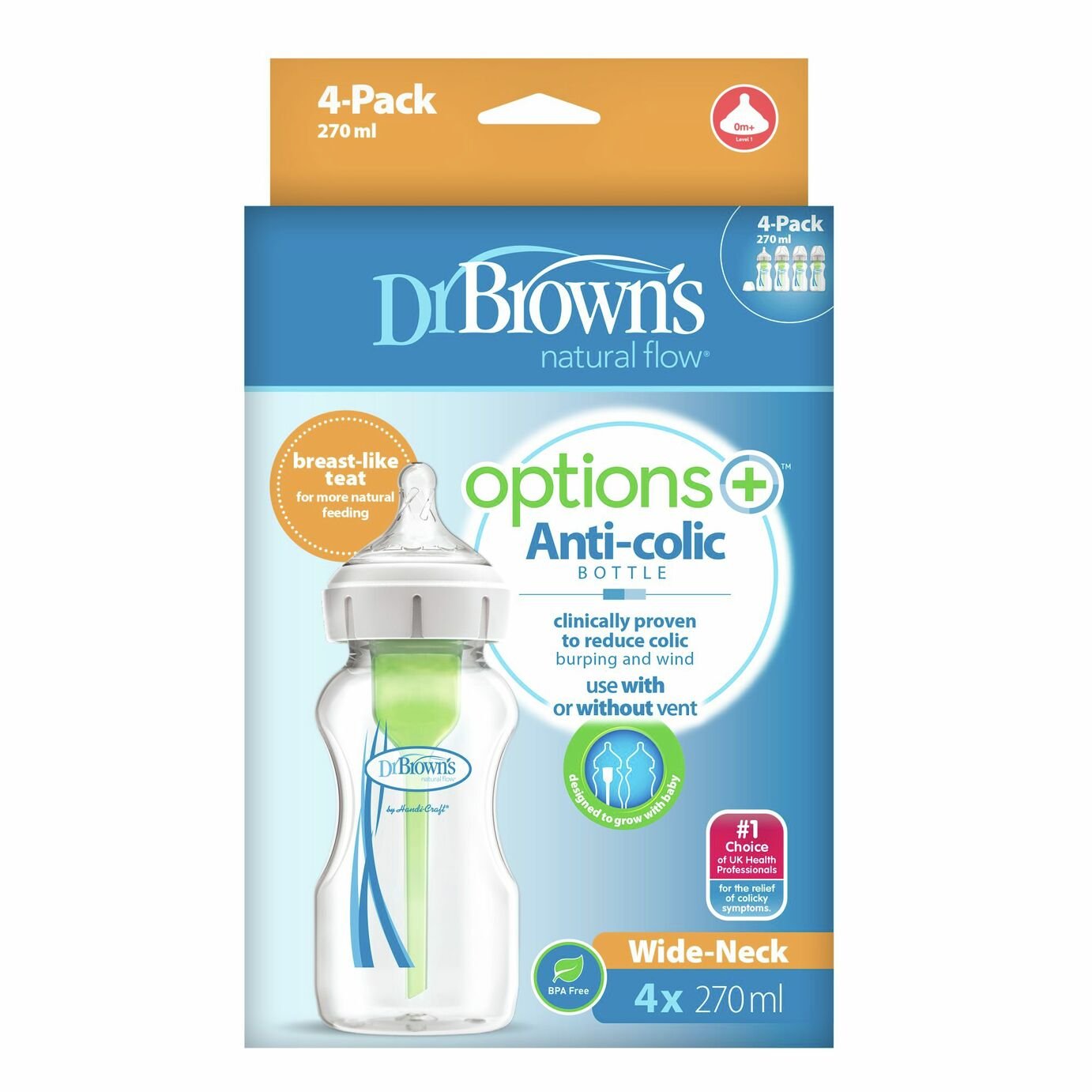 Dr Brown's Options+ Set of 4 Anti Colic Baby Bottles Review