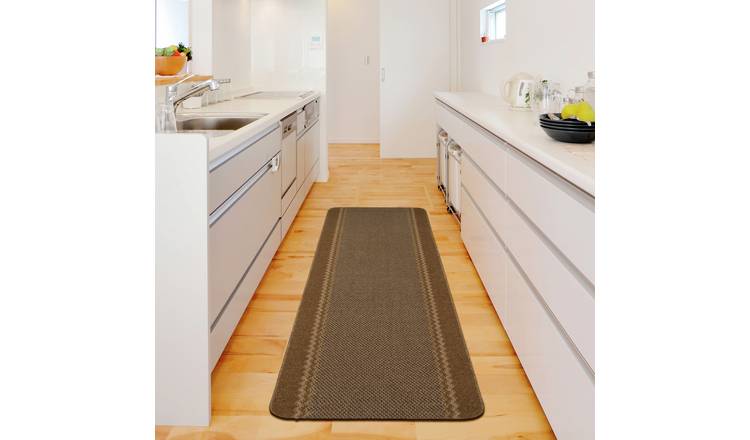 Kilkis Textured Brown Flatweave Runner - 180x67cm