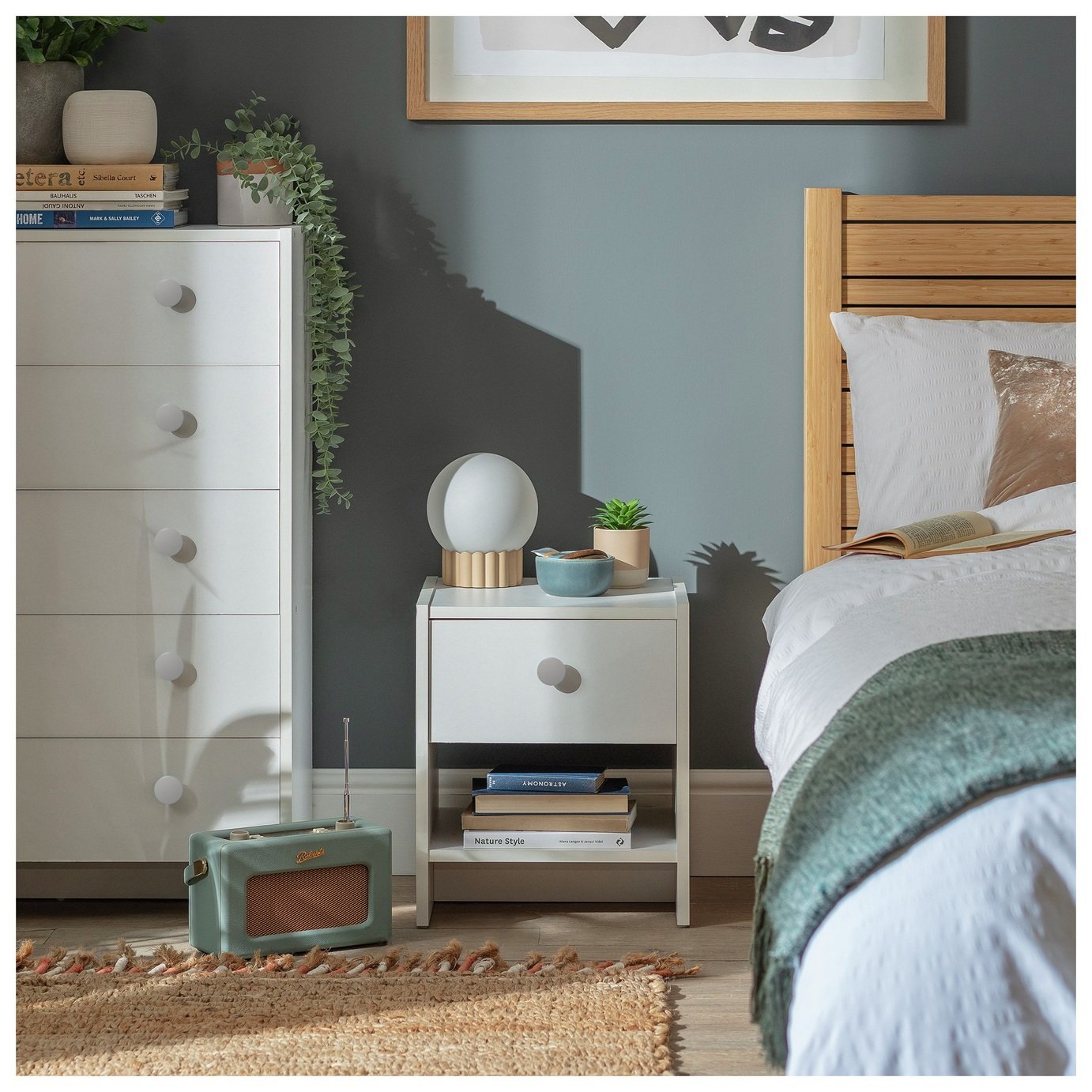 Argos Home Seville 1 Drawer Bedside Table - White