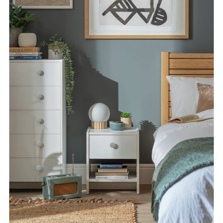 Argos Home Seville 1 Drawer Bedside Table - White 0