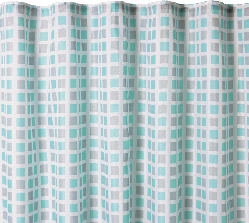Argos Home Square Mould Resistant Shower Curtain - Blue Grey