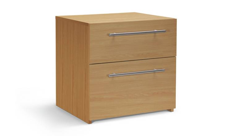 Buy Argos Home Atlas 2 Drawer Bedside Table - Oak Effect 