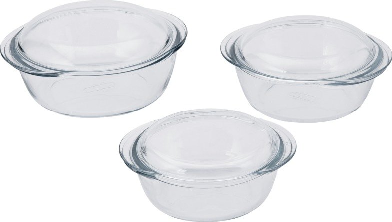 Pyrex 3 Piece Clear Casserole Set