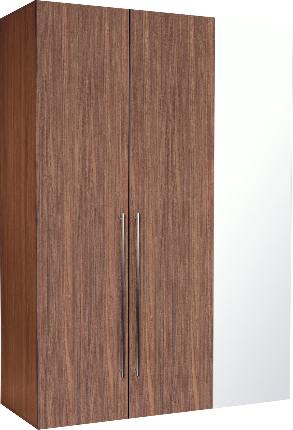 Argos Home Atlas Walnut Effect 3 Door Mirrored Tall Wardrobe