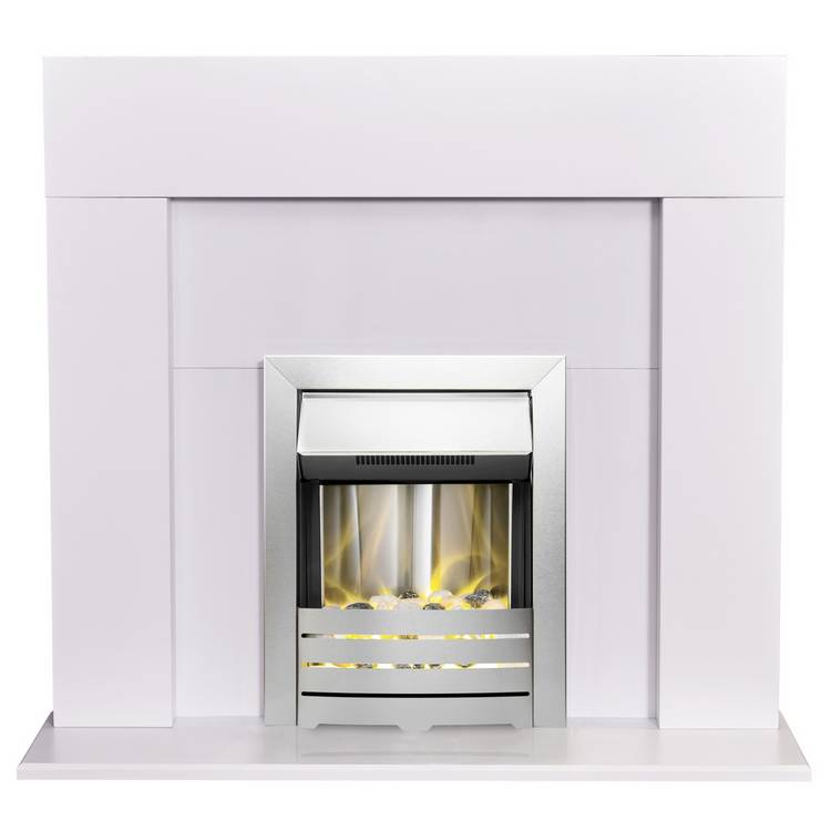 Adam Miami Electric Fire Suite with Helios Inset - White 0