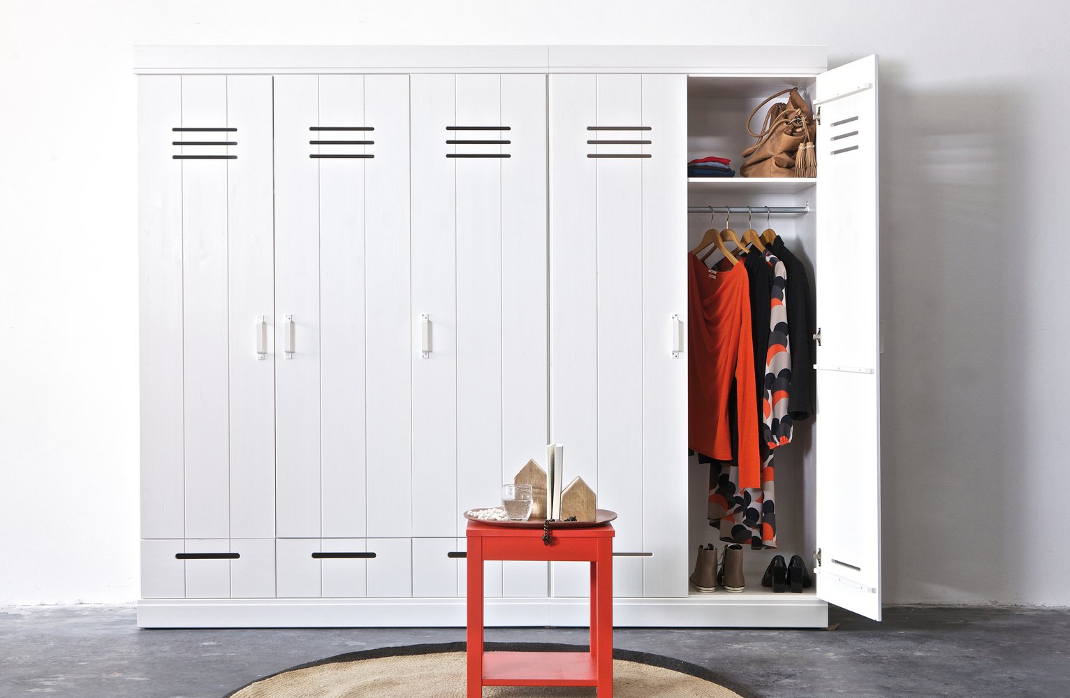 Woood Connect White 3 Door 3 Drawer Wardrobe