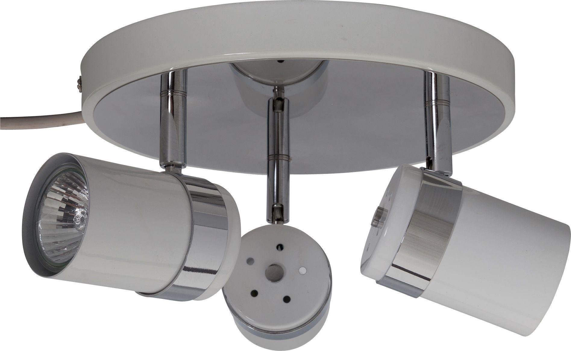 Argos Home Shiro 3 Spotlight Plate - White & Chrome