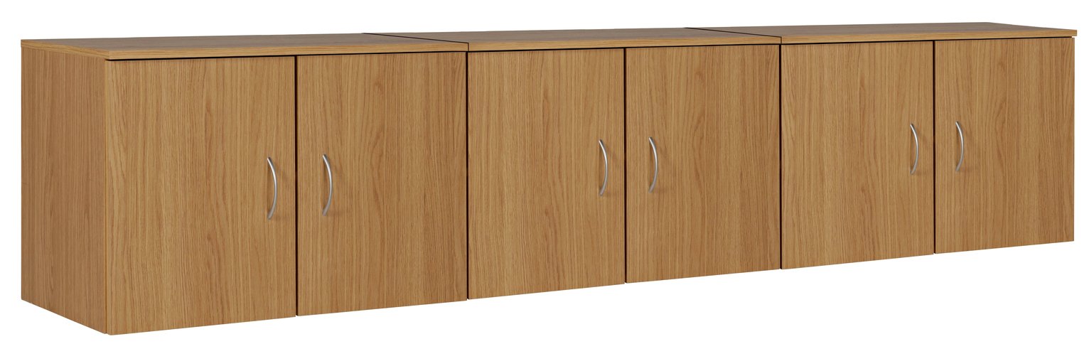 Argos Home Cheval Overbed Cupboards - Oak Effect