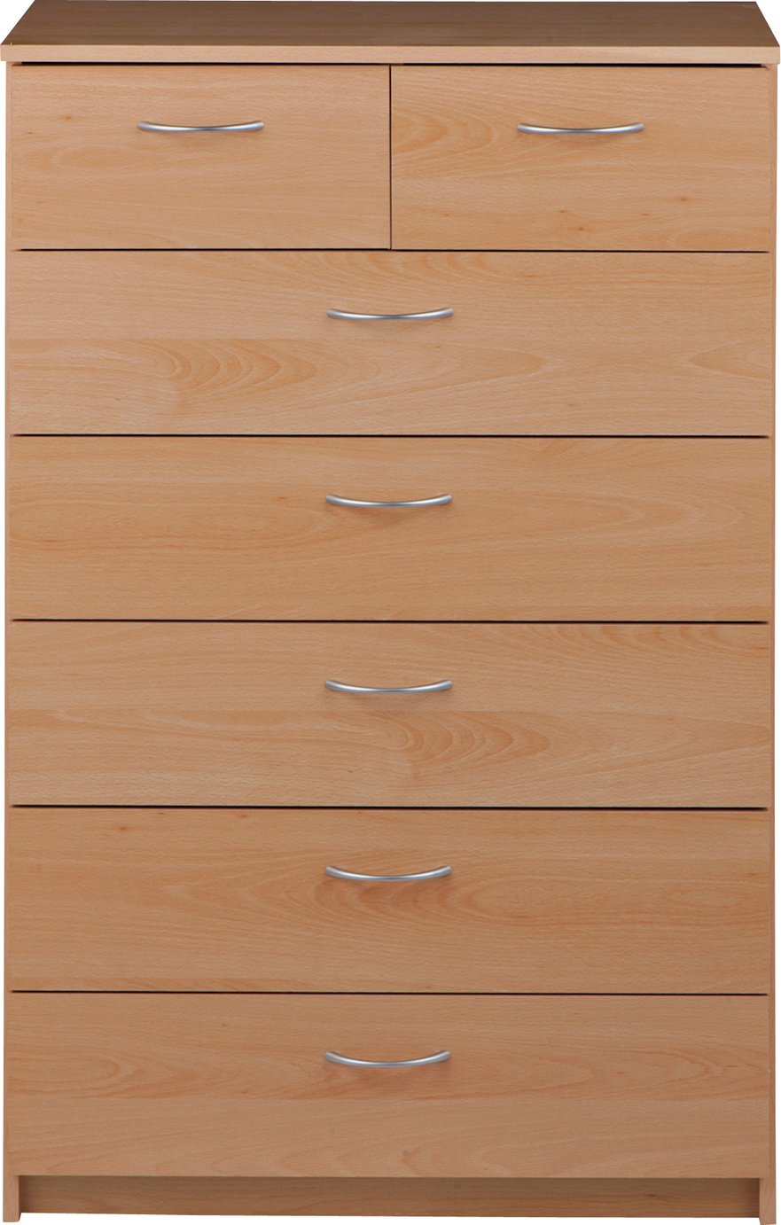 Argos Home Cheval 5+2 Drawer Chest - Beech Effect