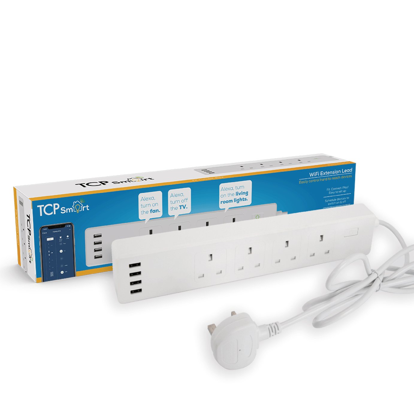 TCP Smart Extension Strip 4 USB Socket