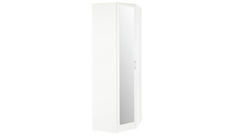 Buy Argos Home Cheval 1 Door Mirrored Corner Wardrobe White