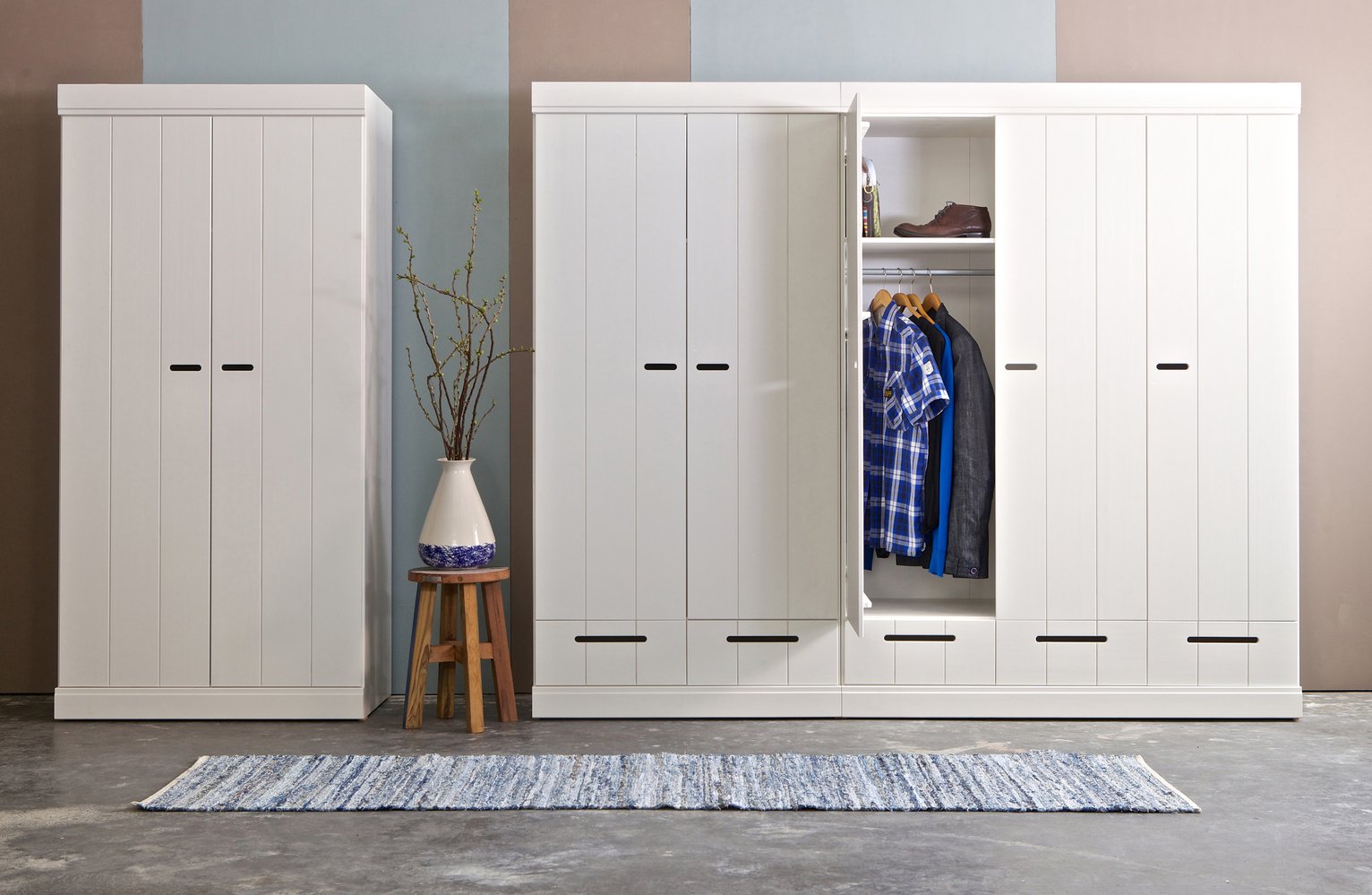 Woood Connect White 2 Door 2 Drawer Wardrobe