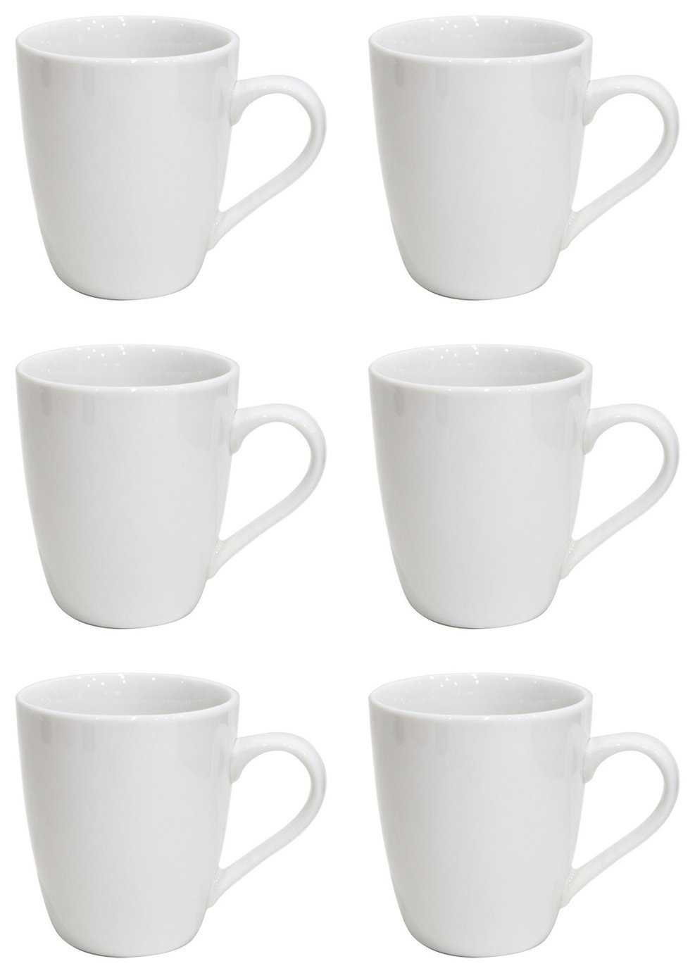 Argos Home Set of 6 Porcelain Mugs – White