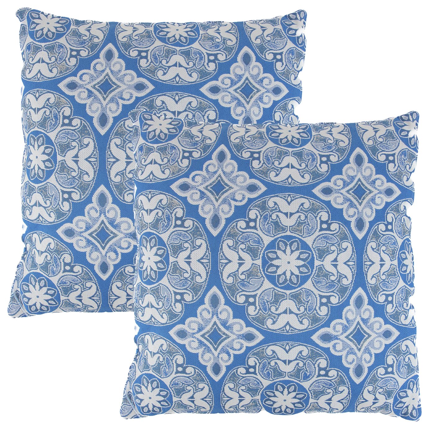 Streetwize Jacquard Outdoor Cushion Blue - Pack of 4