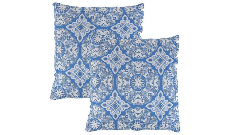 Buy Streetwize Jacquard Outdoor Cushion Blue Pack of 4