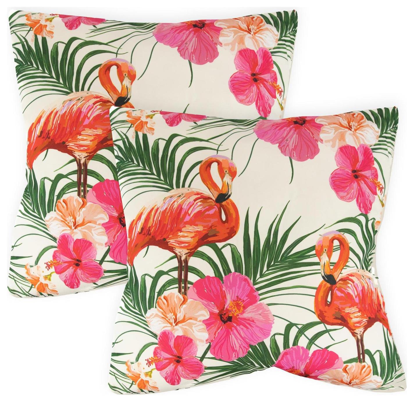Streetwize Flamingo Print Outdoor Cushion - Pack of 4