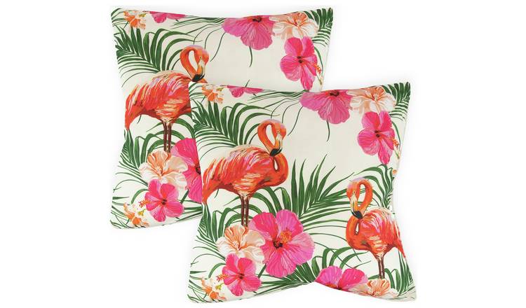 Buy Streetwize Flamingo Print Outdoor Cushion Pack of 4 Outdoor cushions Habitat