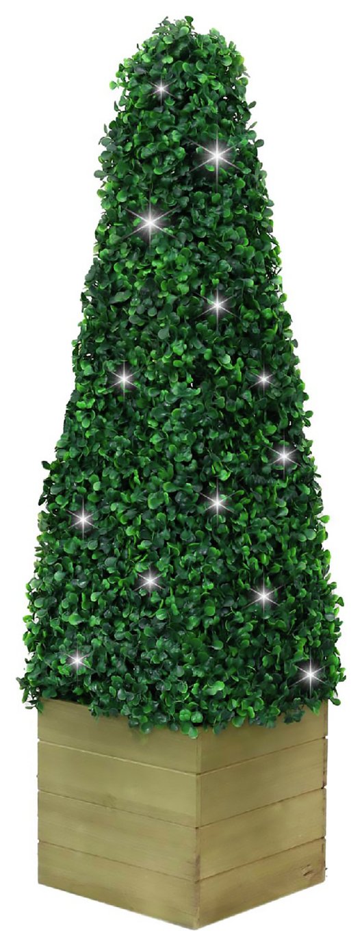 Streetwize Artificial Obelisk Topiary With Solar lights