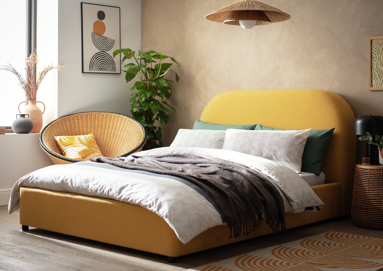 Habitat Layla Kingsize Ottoman Bed Frame - Yellow