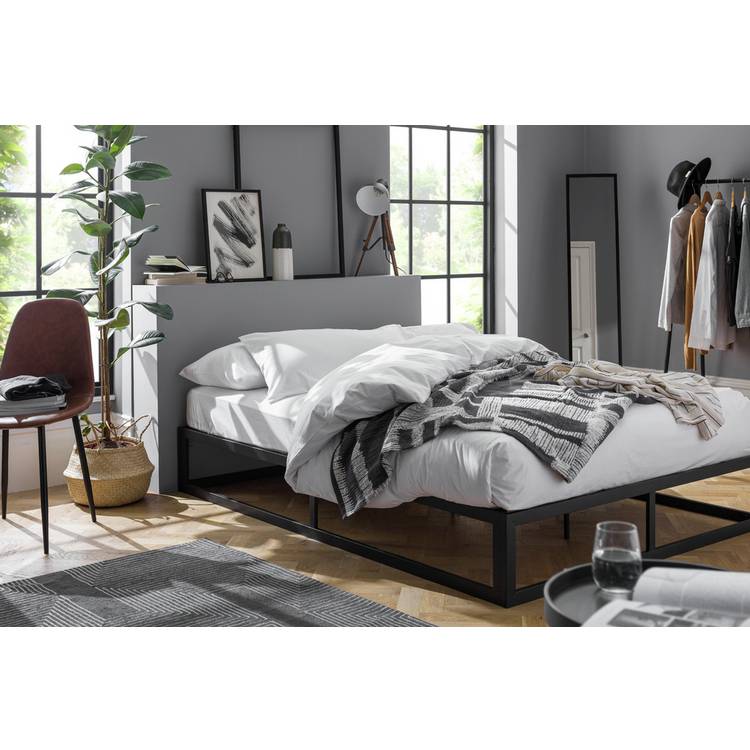 Argos Home Platform Single Metal Bed Frame - Black 0