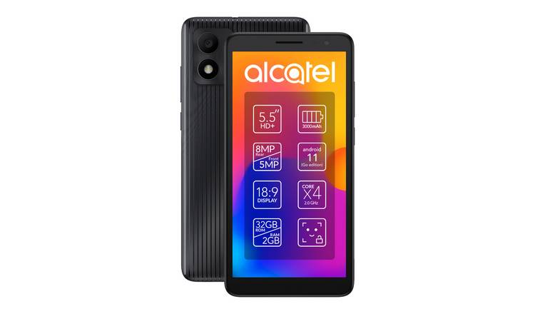 SIM Free Alcatel 1B 2022 32GB Mobile Phone - Black
