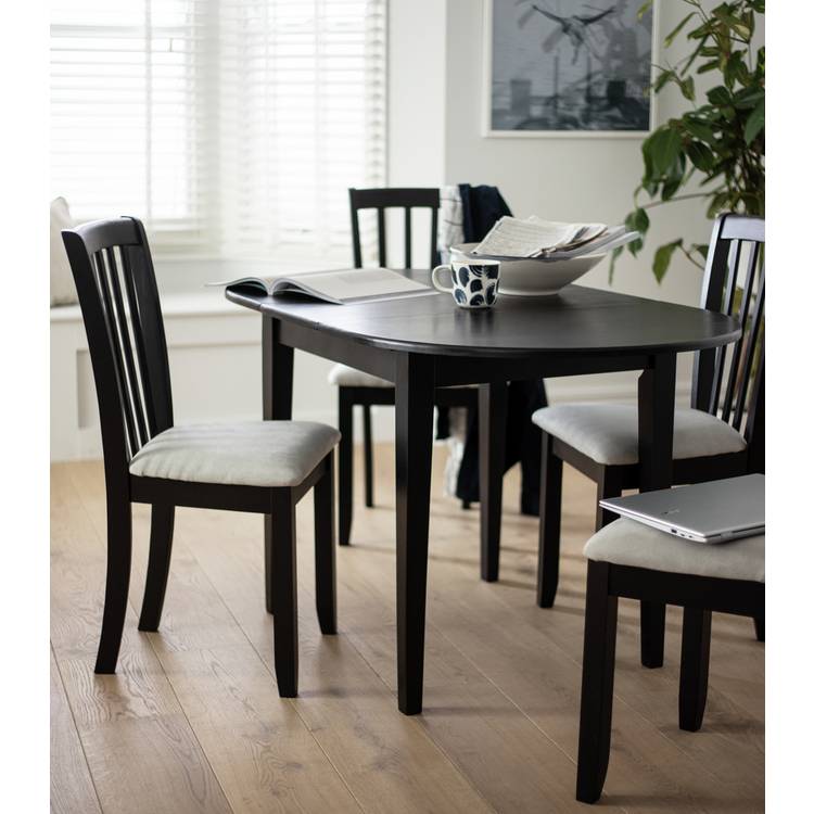 Argos Home Banbury Extending Solid Wood Dining Table - Black 0