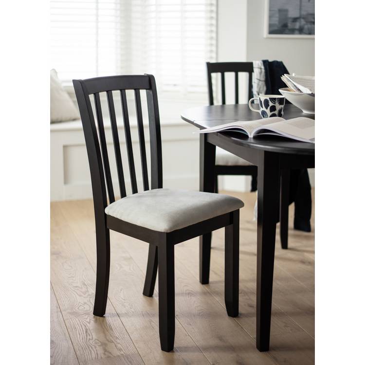 Argos Home Banbury Pair of Solid Wood Dining Chairs - Black 0
