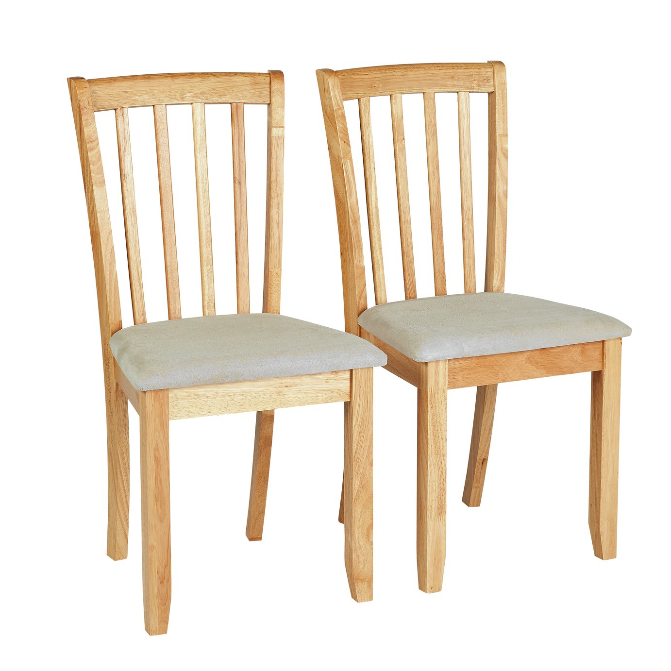 Argos Home Banbury Pair of Solid Wood Dining Chairs- Natural