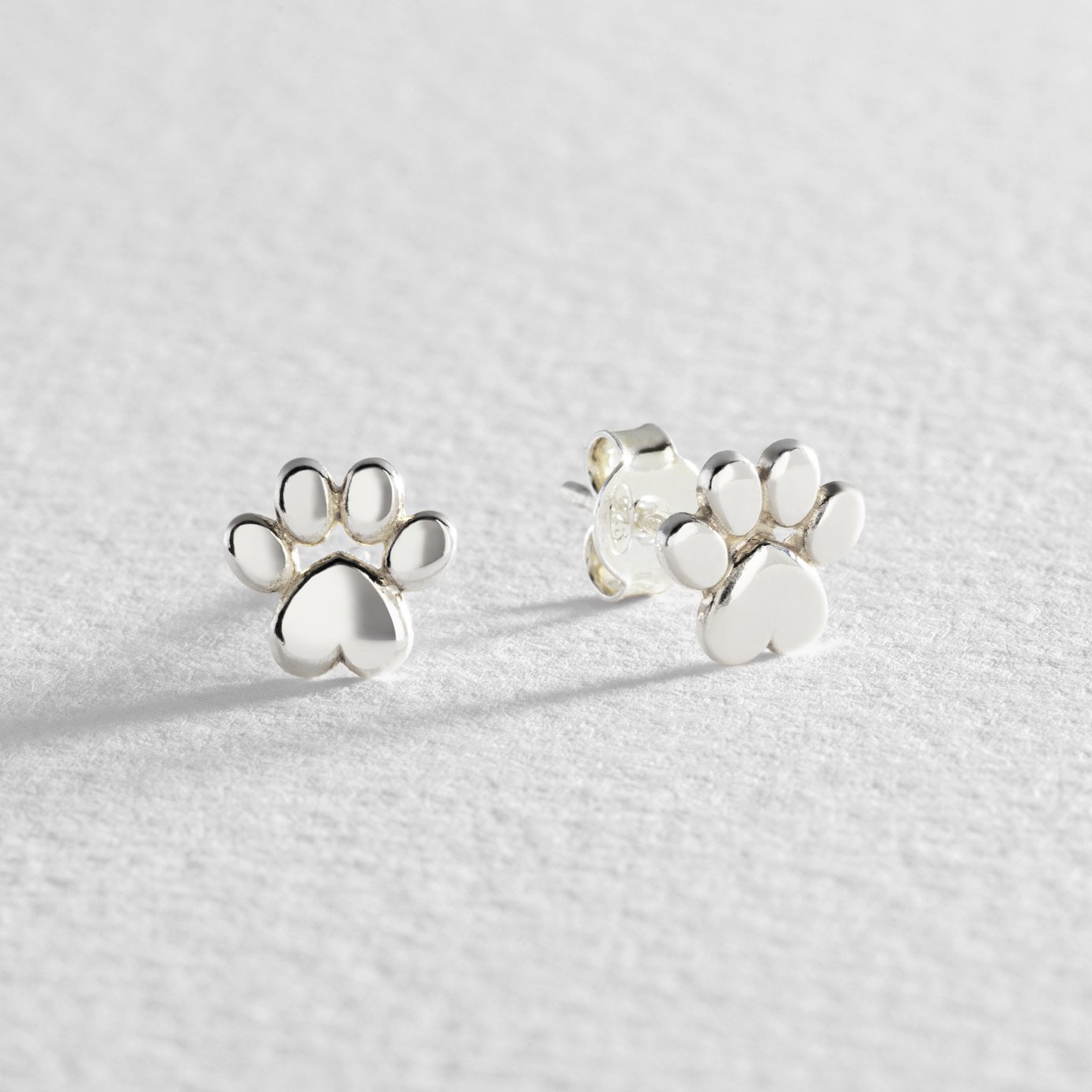 Revere Sterling Silver Paw Shaped Stud Earrings