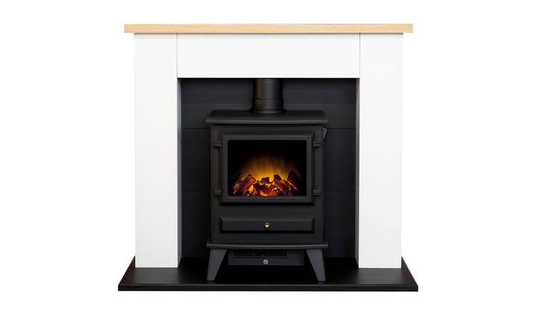 Adam Chester Electric Fire Suite - White Oak