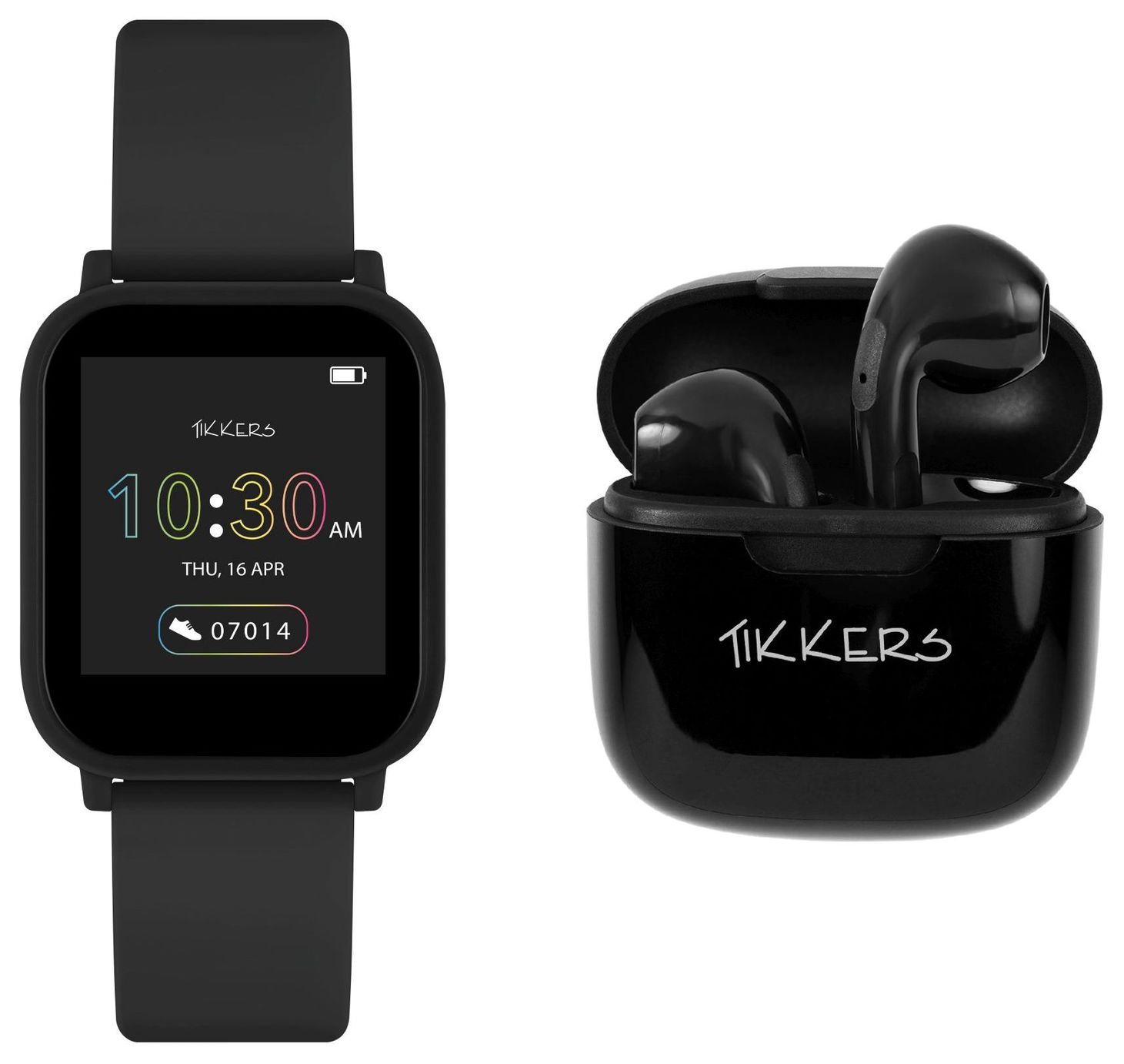 Tikkers Teen Series 10 Black Smart Watch and Earbud Set