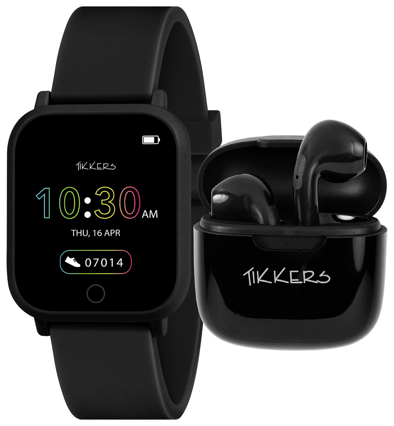 Tikkers Teen Series 10 Black Smart Watch and Earbud Set