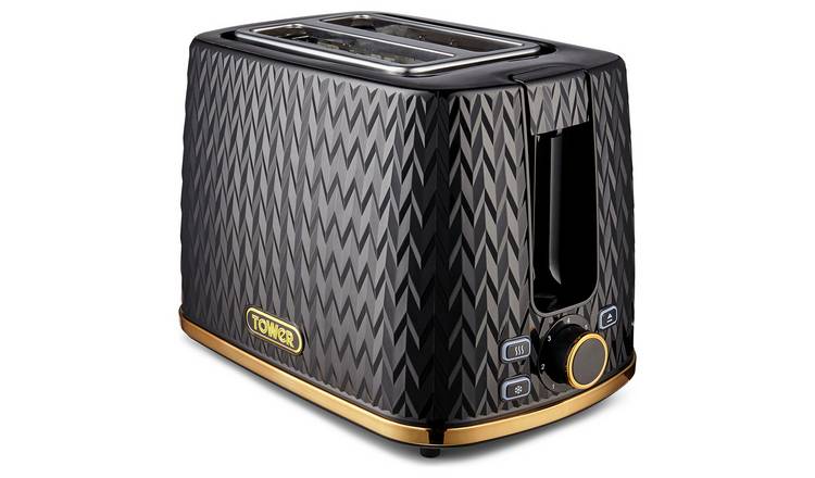 Tower T20054BLK Empire 2 Slice Toaster - Black