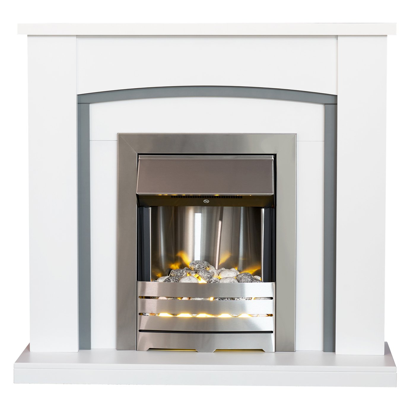 Adam Chilton Electric Fire Suite with Helios - White