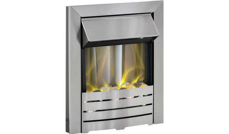 Buy Adam Helios Electric Inset Fire - Brushed Steel | Electric fires | Argos