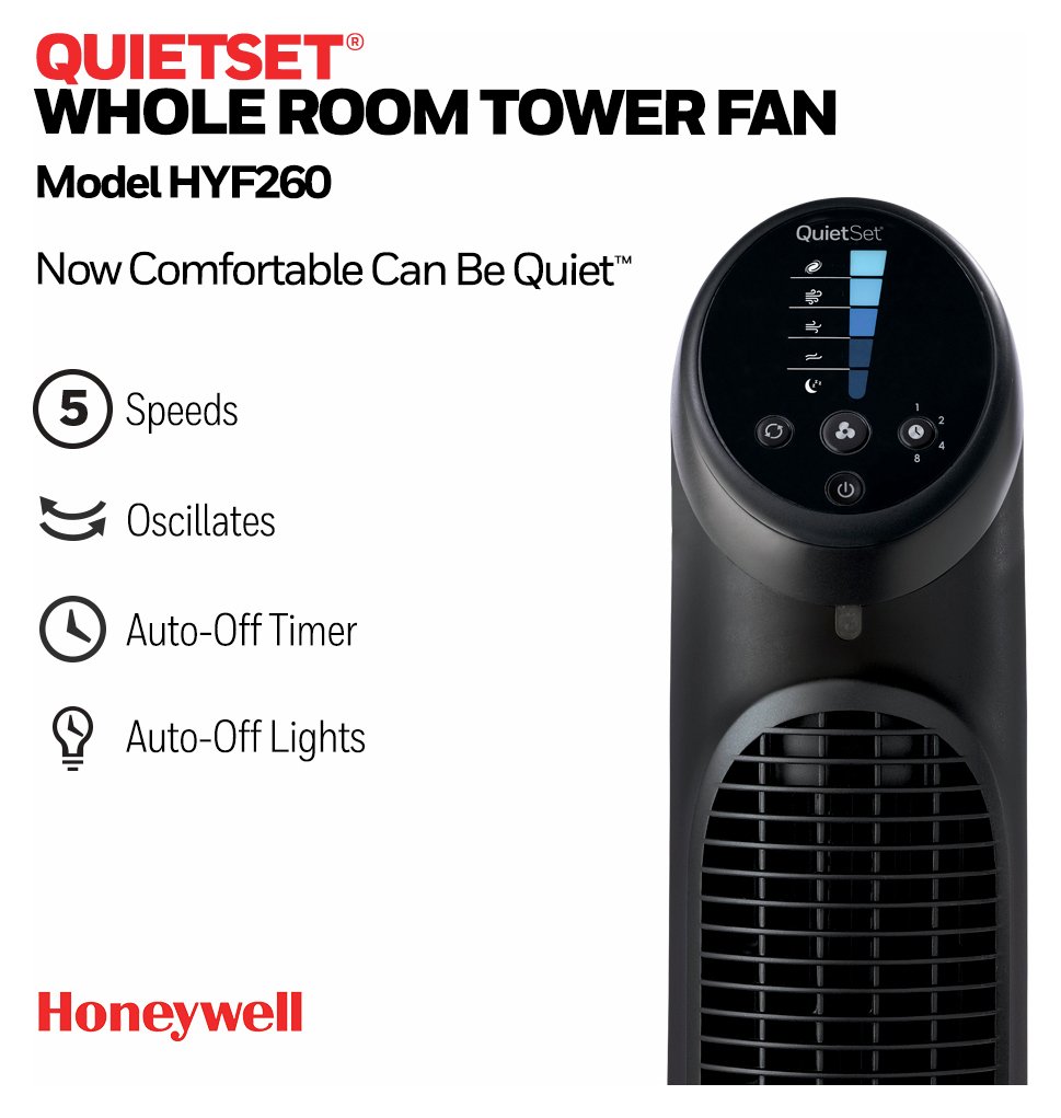 Buy Honeywell HYF260BE Quietset Tower Fan Fans Argos