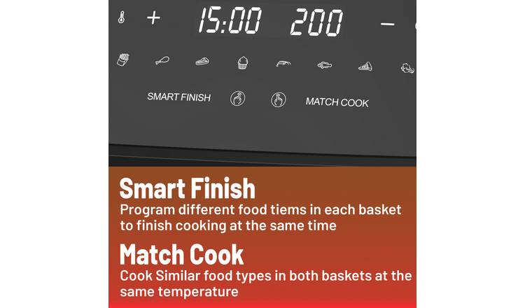 Cookworks 9L Dual Air Fryer - Black 8
